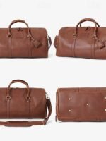 Men's Versatile Leather Weekender Bag with Integrated Shoe - Image 6
