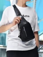 Men's Waterproof Oxford Cloth Sling Bag with USB Charging - Image 15