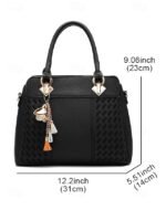 30Pcs Women's Faux Leather Handbag with Tassel Charm and Textured - Image 9