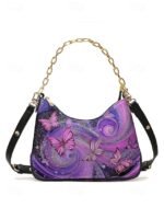 Women's Faux Leather Shoulder Bag with Adjustable Strap, - Image 12