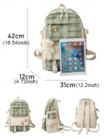 Girls 5-piece school backpack set with messenger bag, Pencil - Image 4