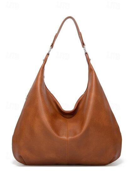 Women's Large Hobo Shoulder Bag – Soft PU Leather Slouchy