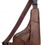 Men's Brown Faux Leather Crossbody Sling Bag – Vintage