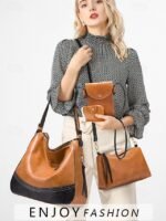 4-Piece Women's Handbag Set – Faux Leather Shoulder Bag, - Image 2