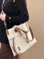 Women's Large - Capacity Canvas Tote Bag, Casual Style, - Image 3