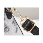 Women's Elegant Swan Pendant Handbag - Black and White - Image 7