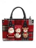 Women's Christmas Tote Bag - Faux Leather, Santa and - Image 14
