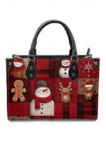 Women's Christmas Tote Bag - Faux Leather, Santa and - Image 13