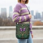 Women's Velvety Polyester Shoulder Bag, Featuring Life Tree - Image 4