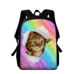 Animal Backpack Kids Colorful Cat Print Oxford Fabric Backpack - Image 6
