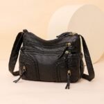 Women's Vintage Brown Faux Leather Shoulder Bag – Boho - Image 13