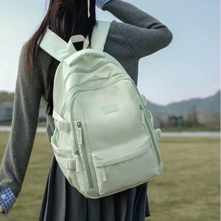 Women's Pastel Green School Backpack – Lightweight Large