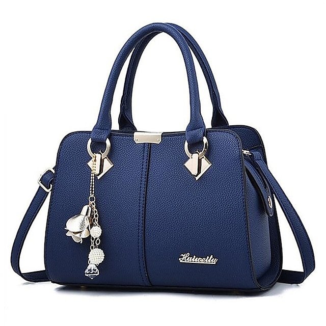 wlwooa1674960312595 Women's Elegant Blue Handbag with Removable Strap and - Image 1