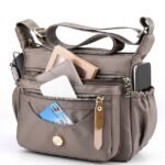 Women's Nylon Crossbody Bag with Multiple Pockets,