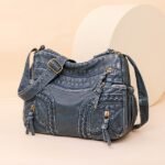 Women's Vintage Brown Faux Leather Shoulder Bag – Boho - Image 12